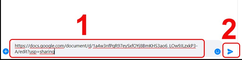 Gửi liên kết Google Drive qua Messenger