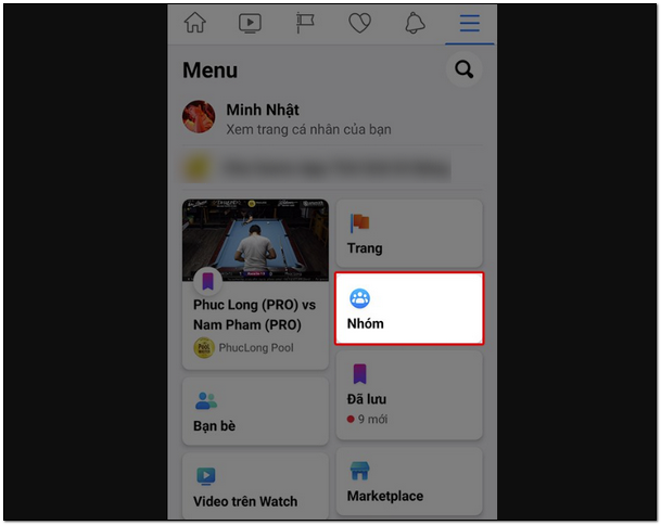 Truy cập vào Nhóm trên facebook