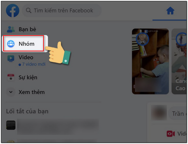 Chọn mục Nhóm