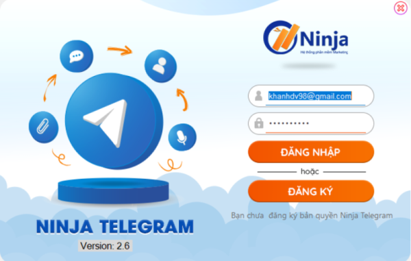 Đăng nhập tool Ninja Telegram