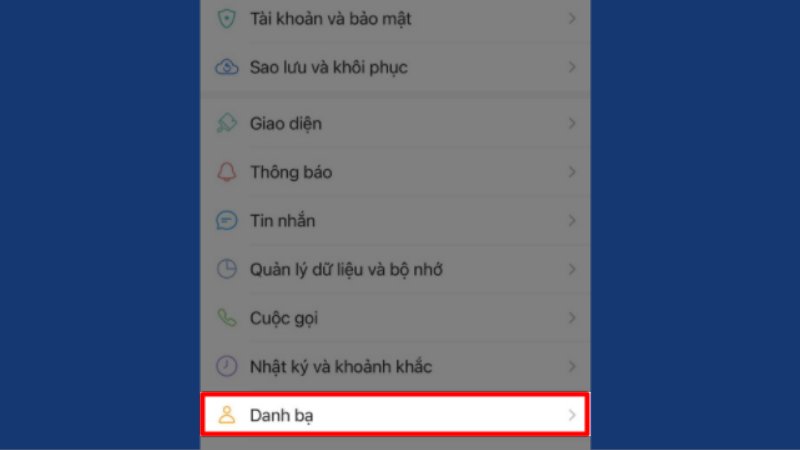 Cập nhật danh bạ Zalo